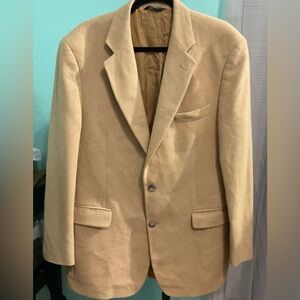 Brooks Brothers Men's Sport Coat Blazer Two Button Beige Camel Hair Size 42L